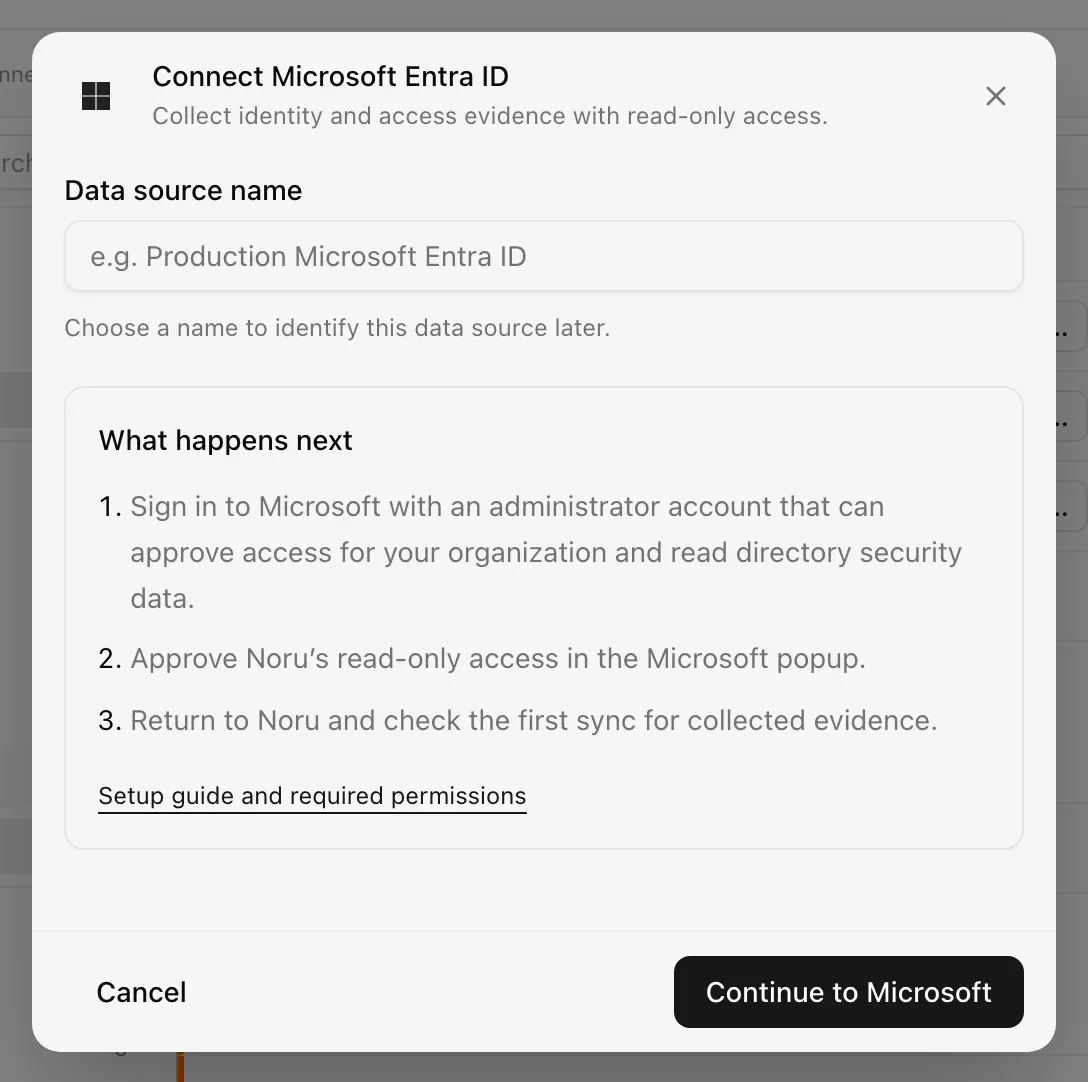 Connect Microsoft Entra ID dialog with connection name