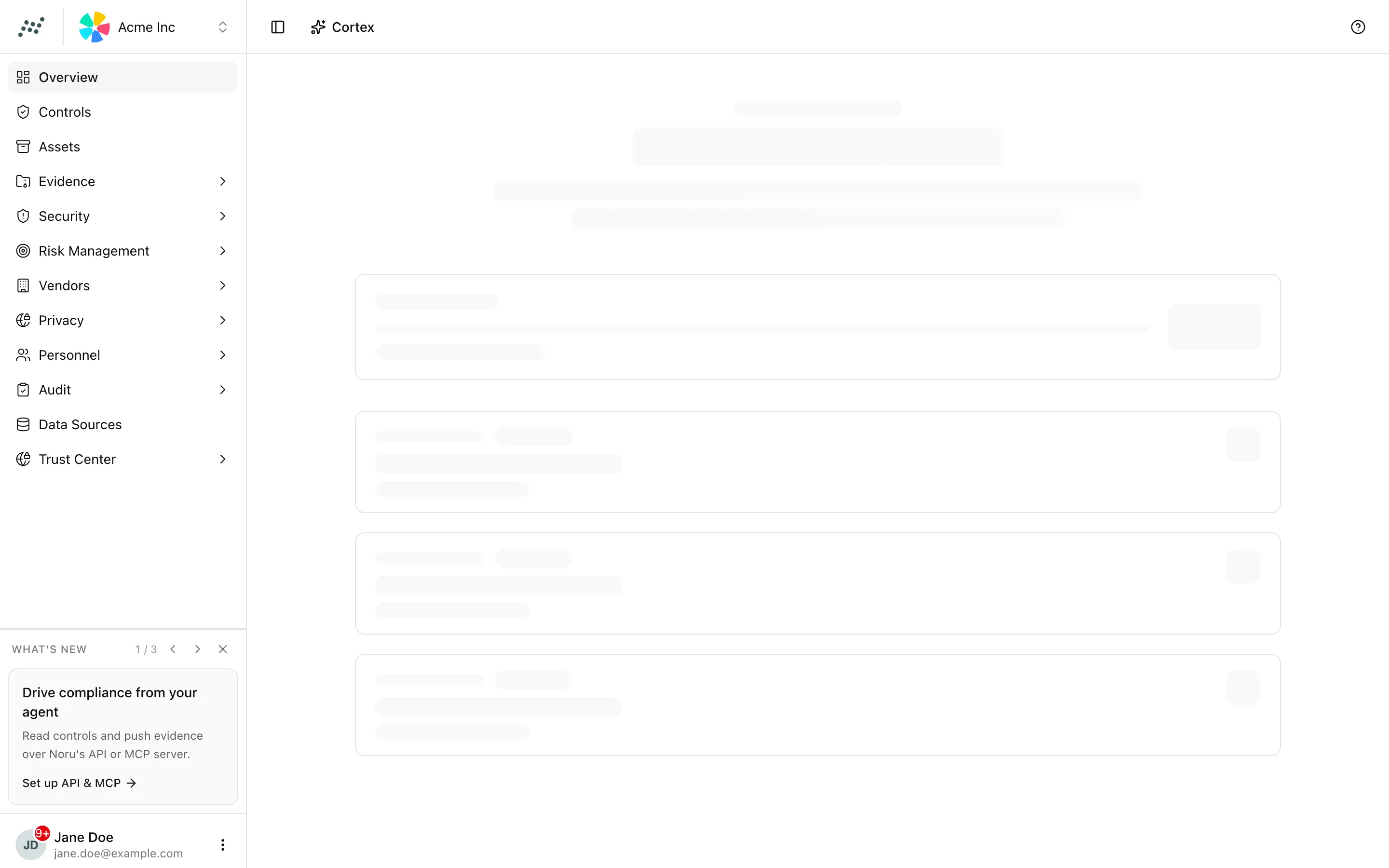 The Choose an organization page listing two organizations